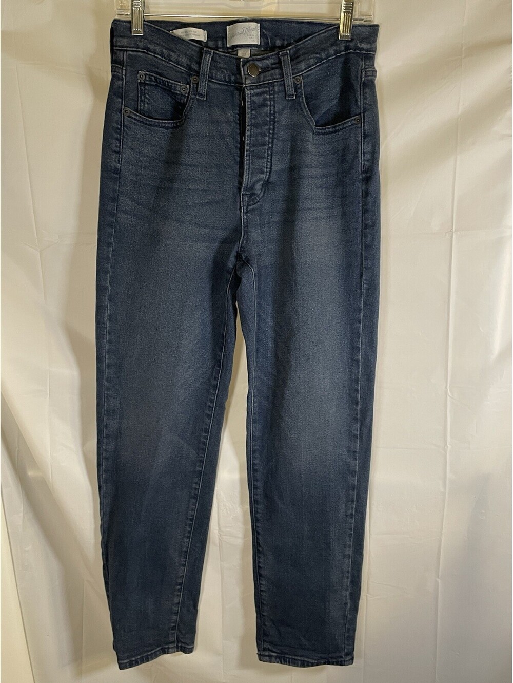 Universal Thread High Rise Slim Jeans Womens Size 8 Dark Wash Blue Button Fly 27
